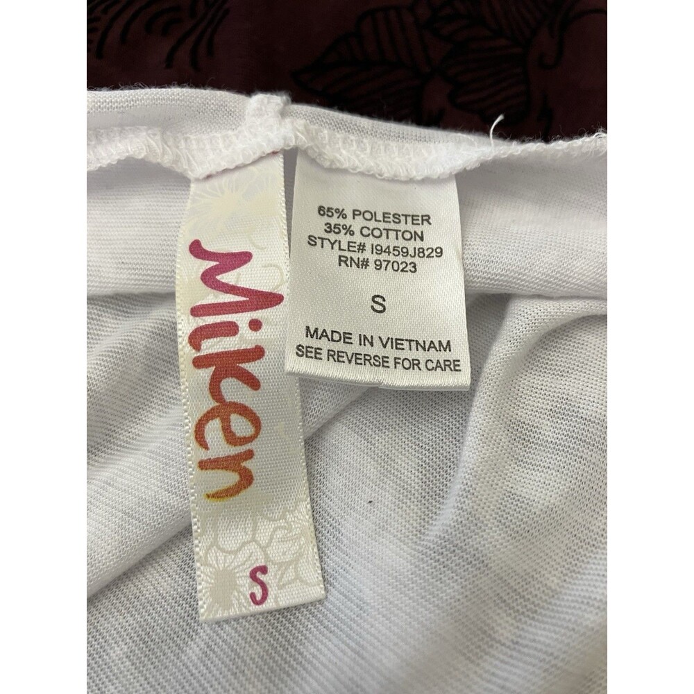 Miken Womens White Tied Floral Beach Cover Up Size Small - Picture 2 of 5